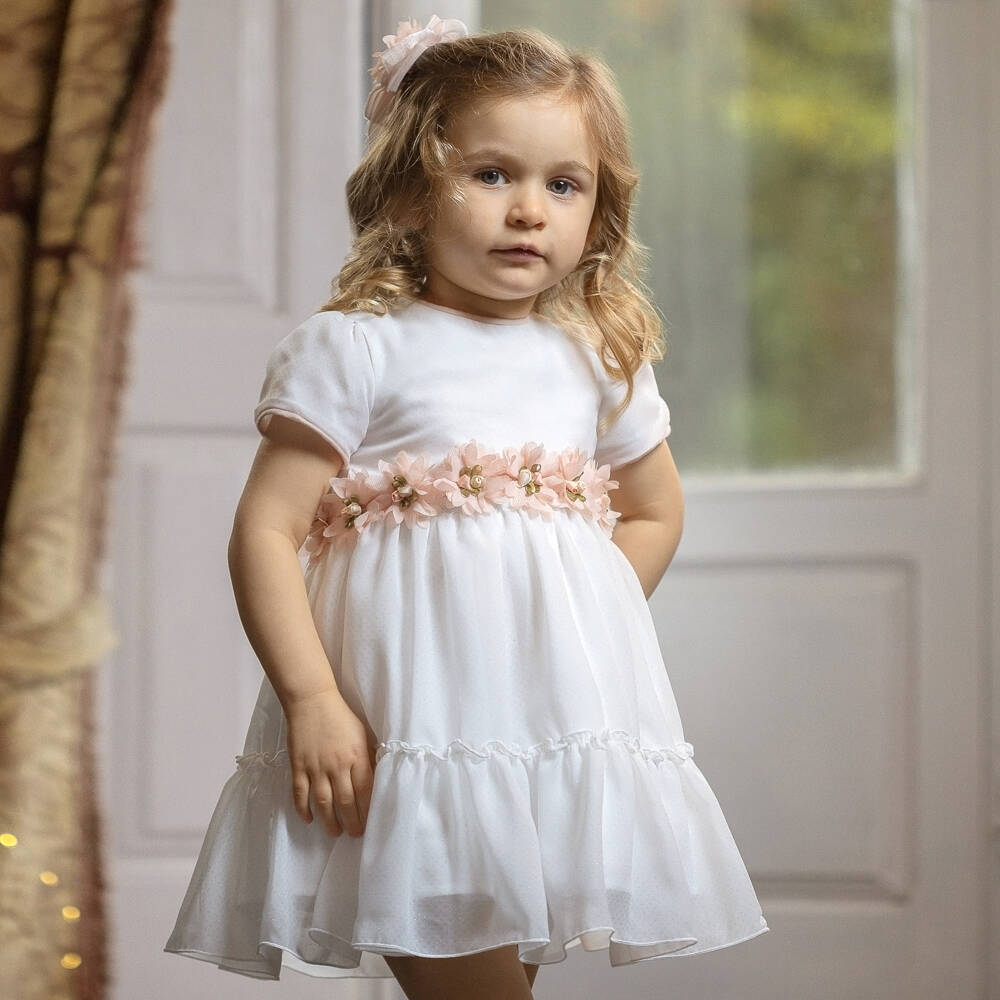 Piccola Speranza-Girls Glittery Floral Sash Dress | Childrensalon Outlet