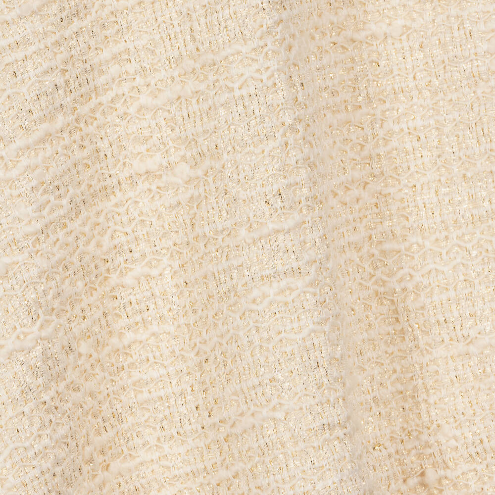 Piccola Speranza-Girls Gold Tweed Bow Dress | Childrensalon Outlet