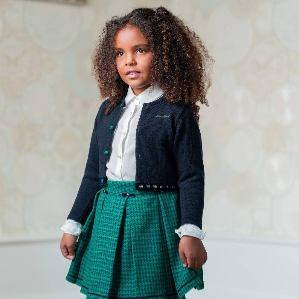 Piccola Speranza-تنورة كاروهات لون أخضر وأزرق | Childrensalon Outlet