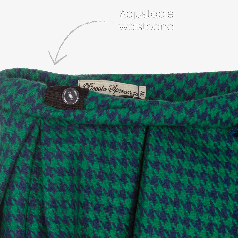 Piccola Speranza-تنورة كاروهات لون أخضر وأزرق | Childrensalon Outlet