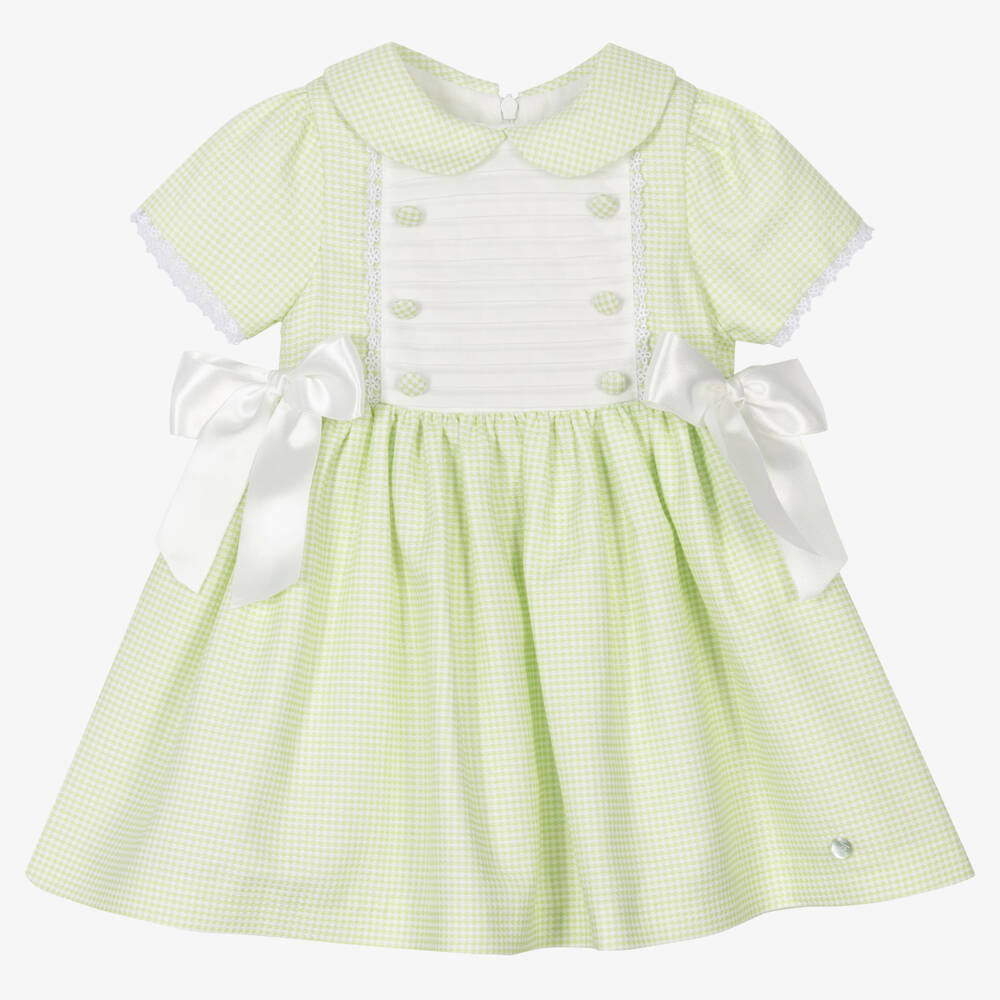 Piccola Speranza - Robe verte en coton à motif fille | Childrensalon