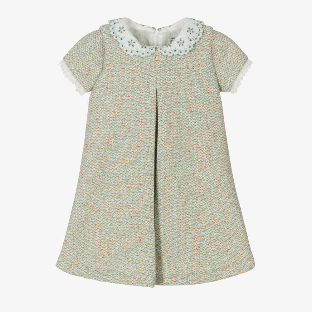 Piccola Speranza - Grünes Tweed-Kleid für Mädchen | Childrensalon