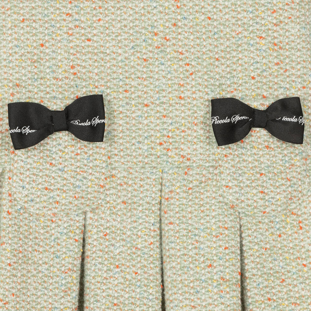 Piccola Speranza-Girls Green Tweed Dress | Childrensalon Outlet
