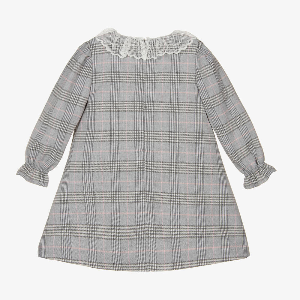 Piccola Speranza-فستان بفيونكة تارتان لون رمادي | Childrensalon Outlet