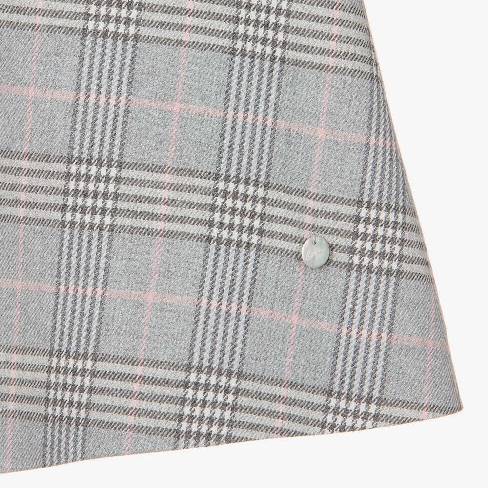 Piccola Speranza-فستان بفيونكة تارتان لون رمادي | Childrensalon Outlet