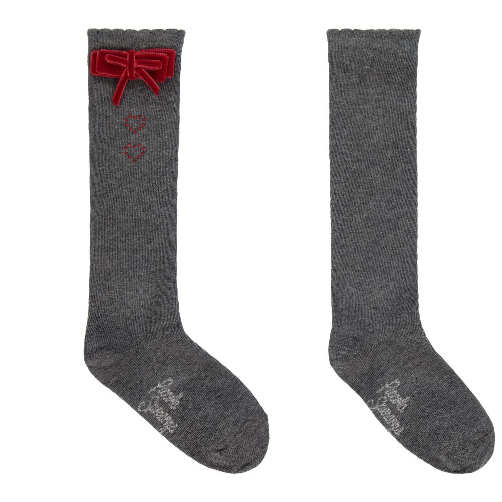 Piccola Speranza-Girls Grey Cotton Socks | Childrensalon Outlet