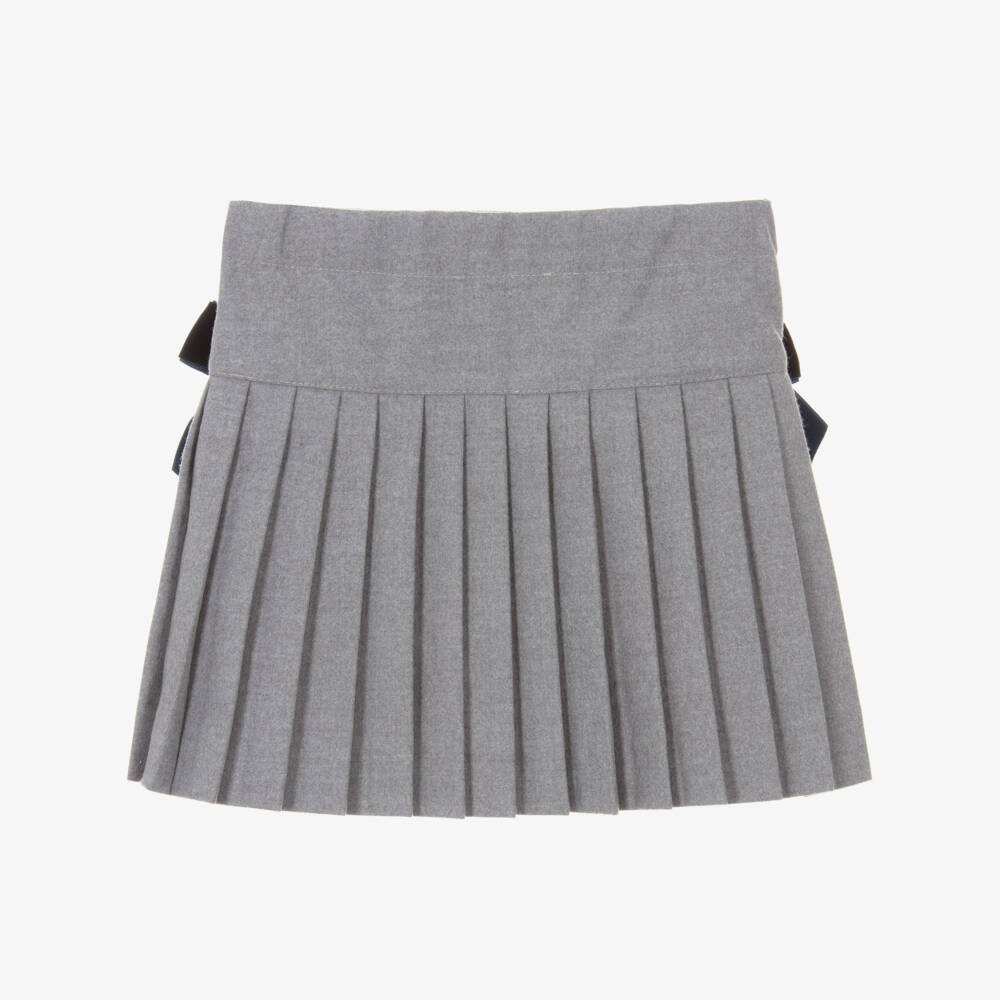 Piccola Speranza-Серая фланелевая юбка с бантиками для девочек | Childrensalon Outlet