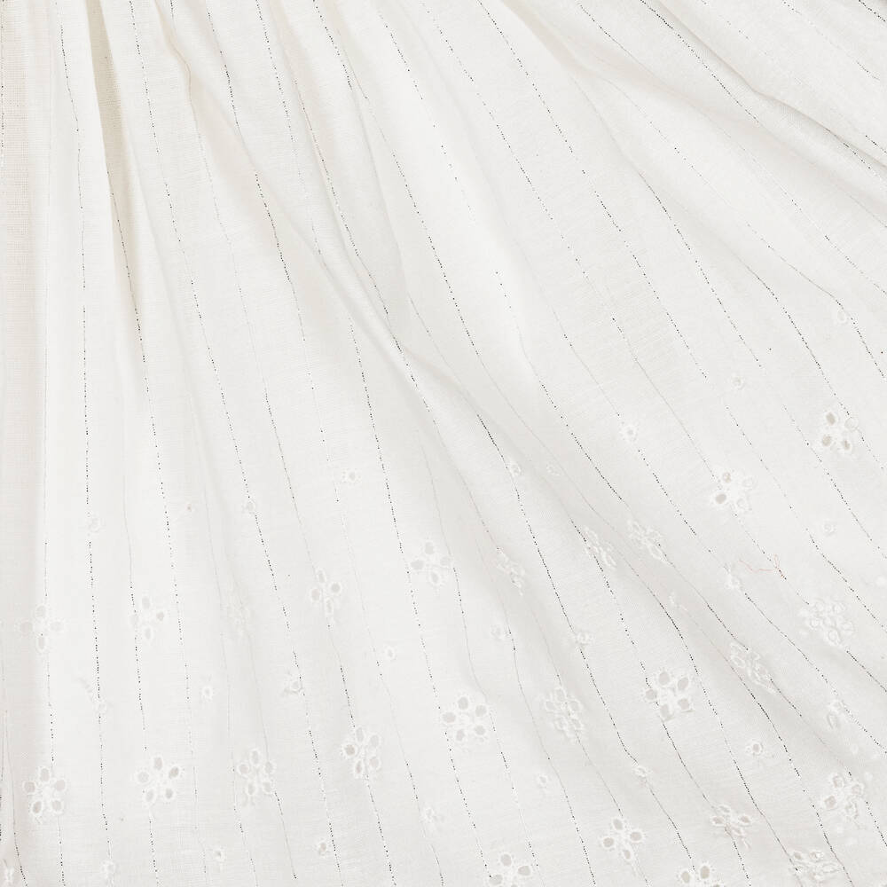 Piccola Speranza-Girls Ivory Broderie & Lace Ruffle Dress | Childrensalon Outlet