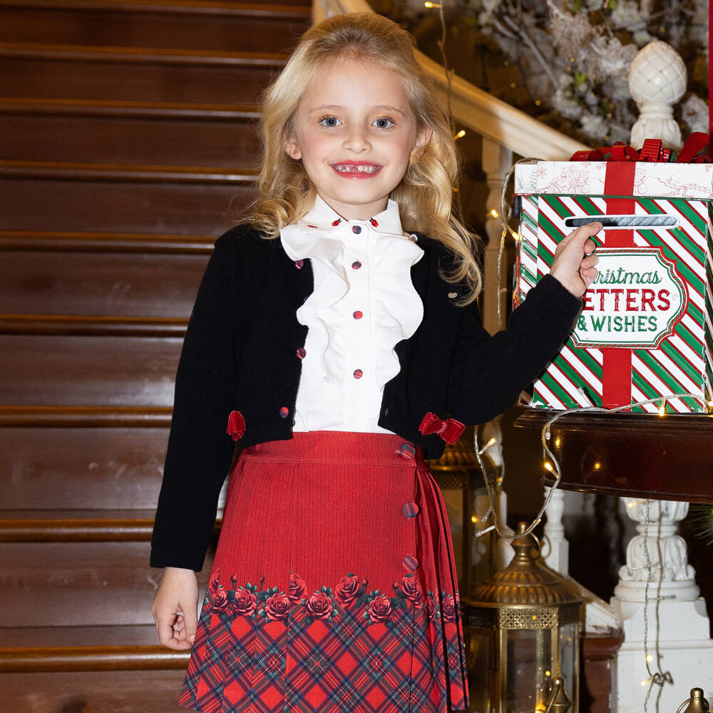 Piccola Speranza-بلوزة بيضاء قطنية بكشكش للبنات | Childrensalon Outlet