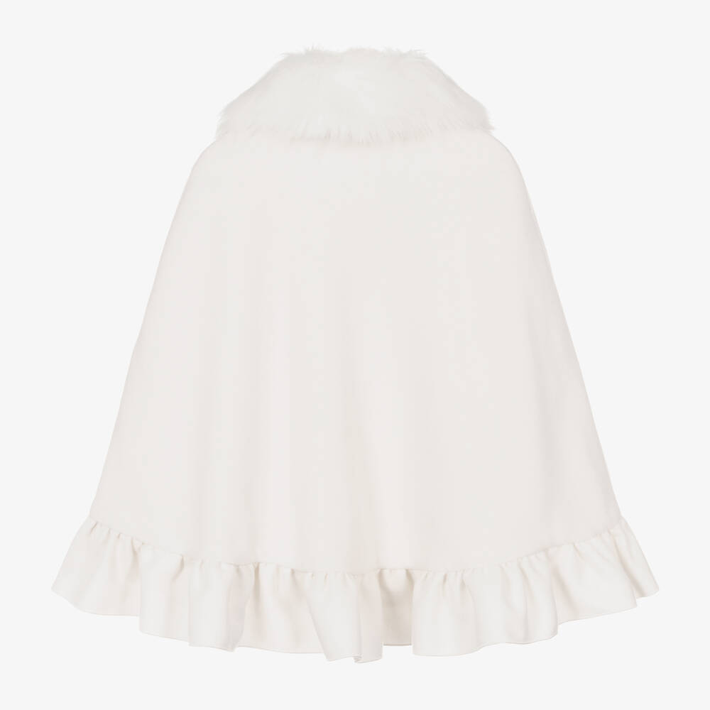 Piccola Speranza-Girls Ivory Felted Cape | Childrensalon Outlet