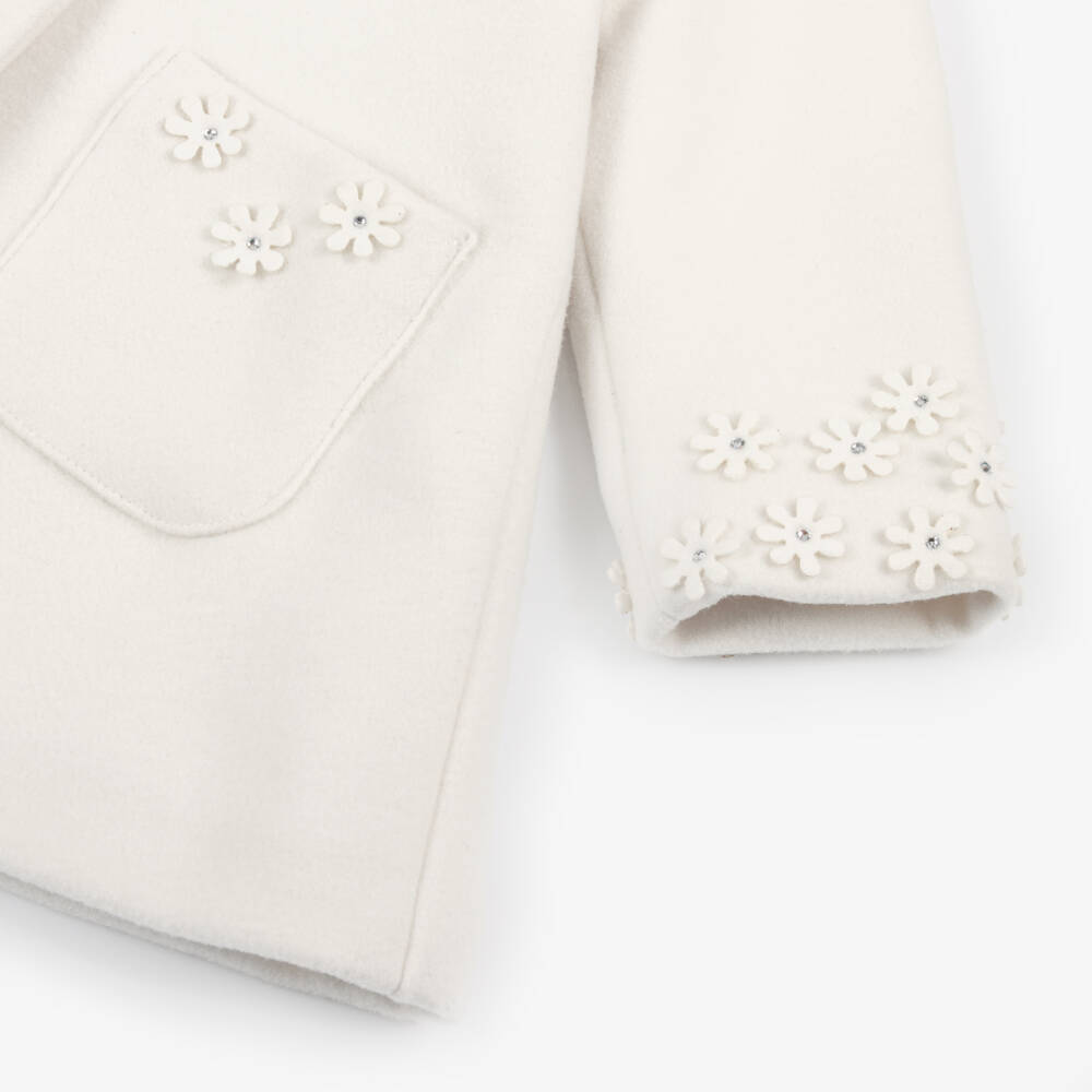 Piccola Speranza-Кремовое пальто с цветочным узором для девочек | Childrensalon Outlet