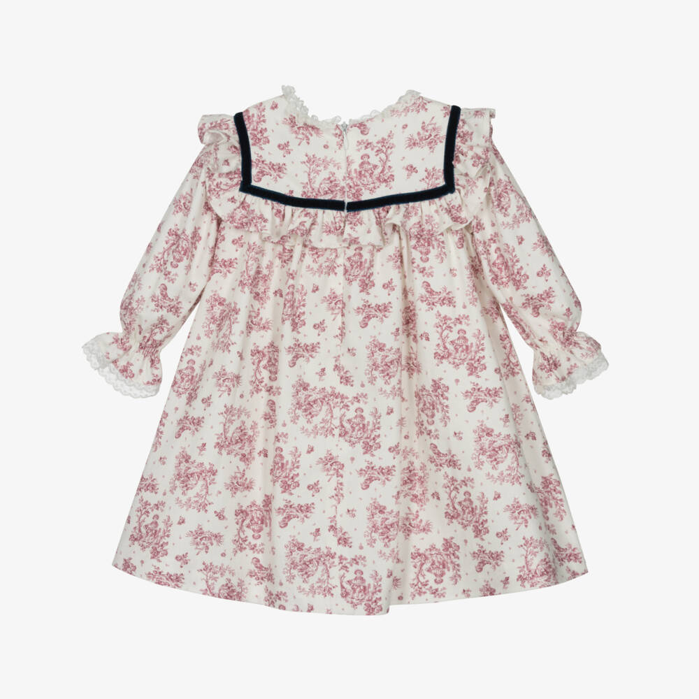 Piccola Speranza-فستان بناتي زهري عاجي من القطن بنقشة زهور | Childrensalon Outlet