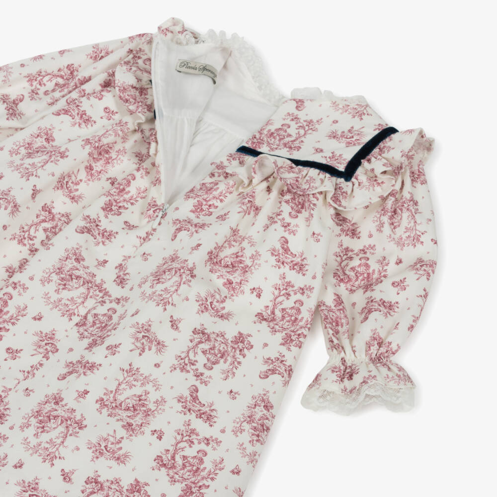 Piccola Speranza-فستان بناتي زهري عاجي من القطن بنقشة زهور | Childrensalon Outlet