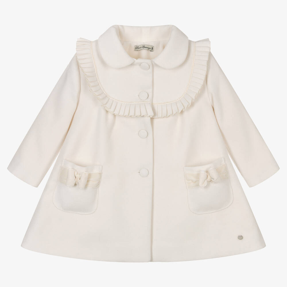 Piccola Speranza - Классическое кремовое пальто со складками | Childrensalon