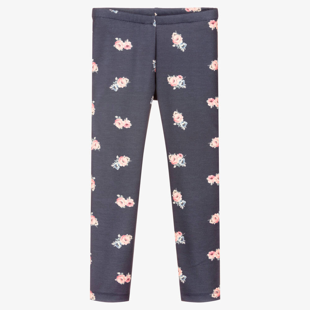 Piccola Speranza - Legging marine à roses Fille | Childrensalon