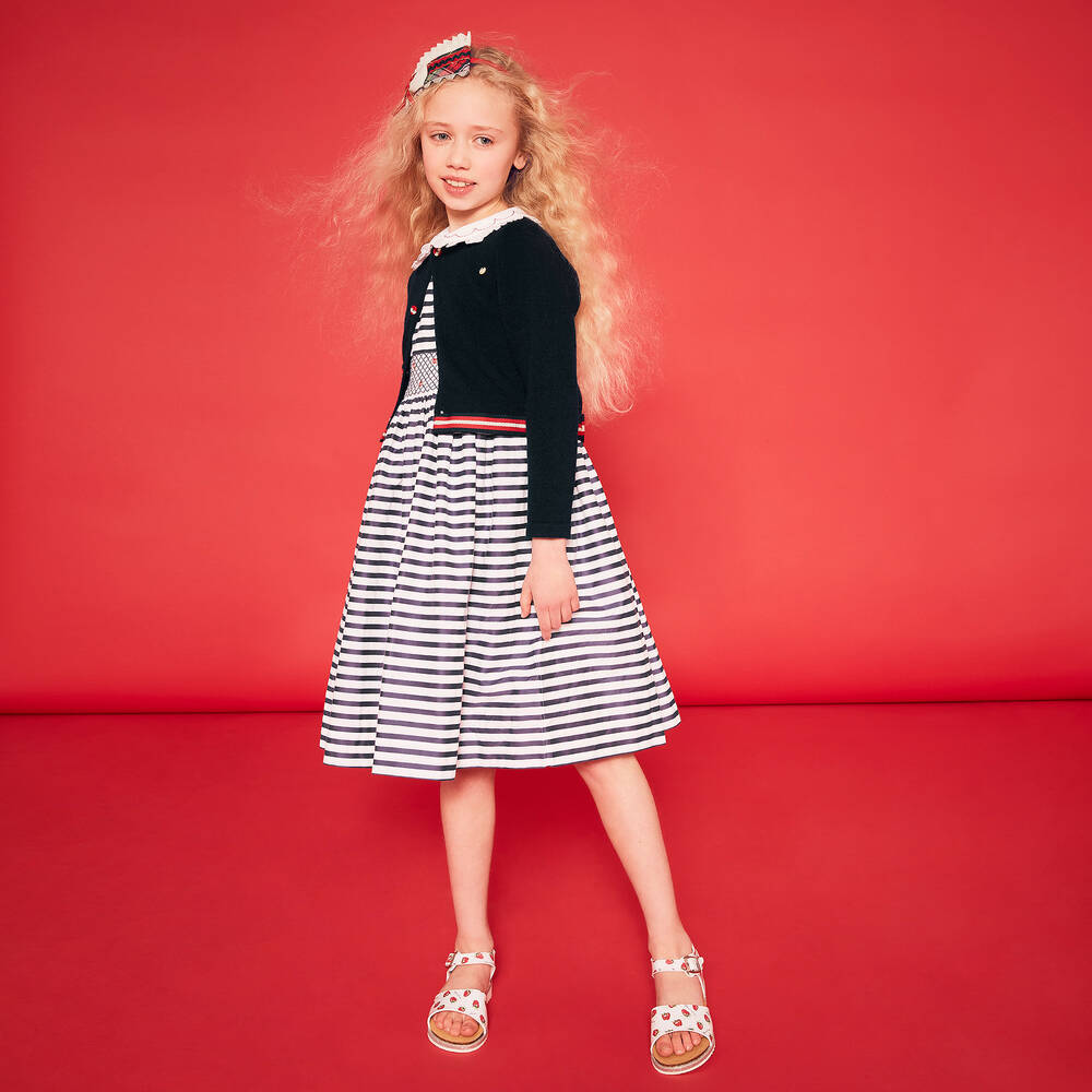 Piccola Speranza-Синий шерстяной кардиган для девочек | Childrensalon Outlet
