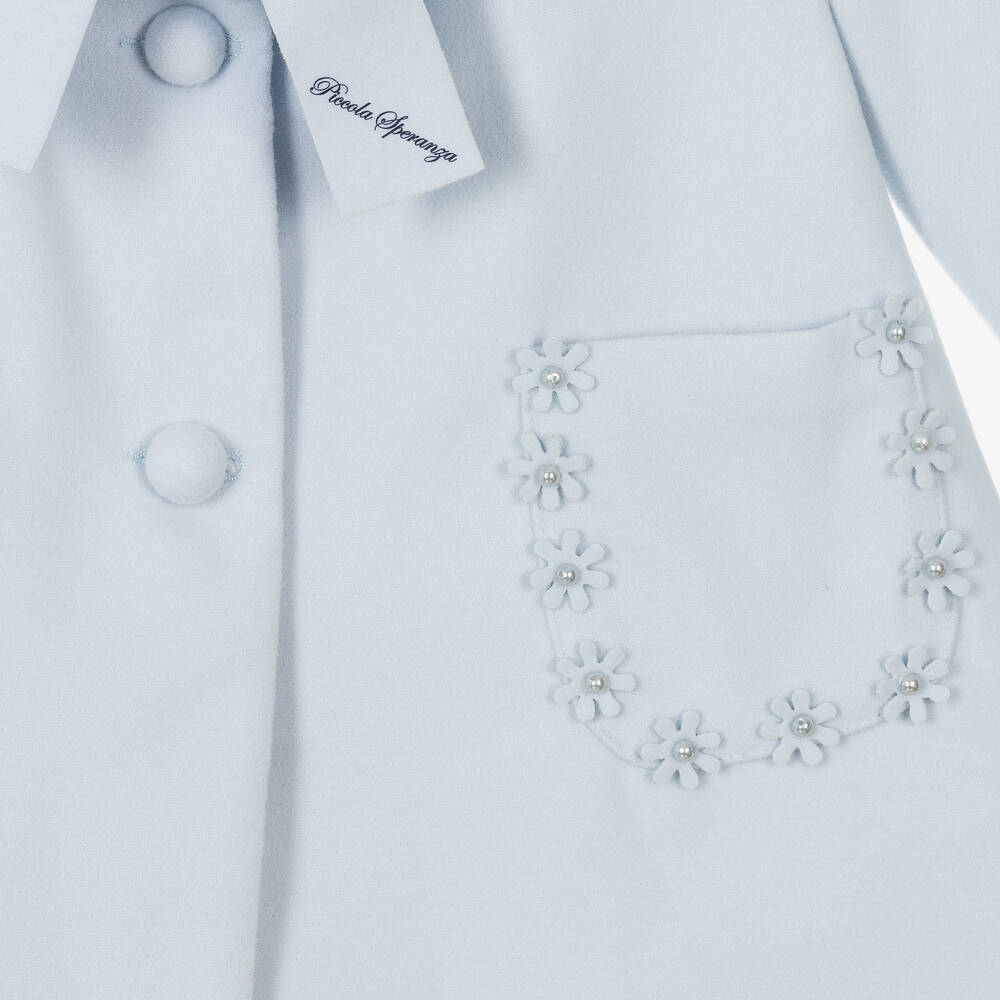 Piccola Speranza-Голубое пальто с бантом для девочек | Childrensalon Outlet