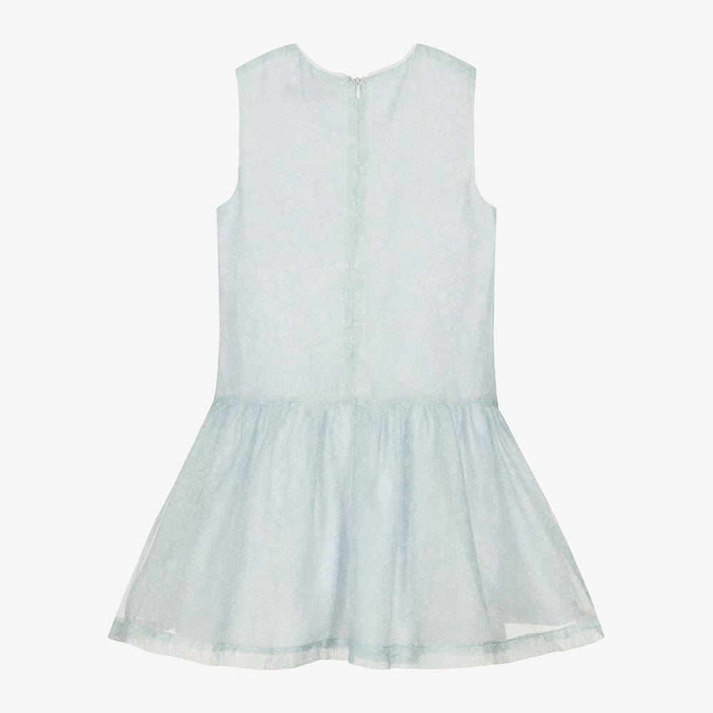 Piccola Speranza-فستان لون أخضر فاتح بطبعة ورود | Childrensalon Outlet