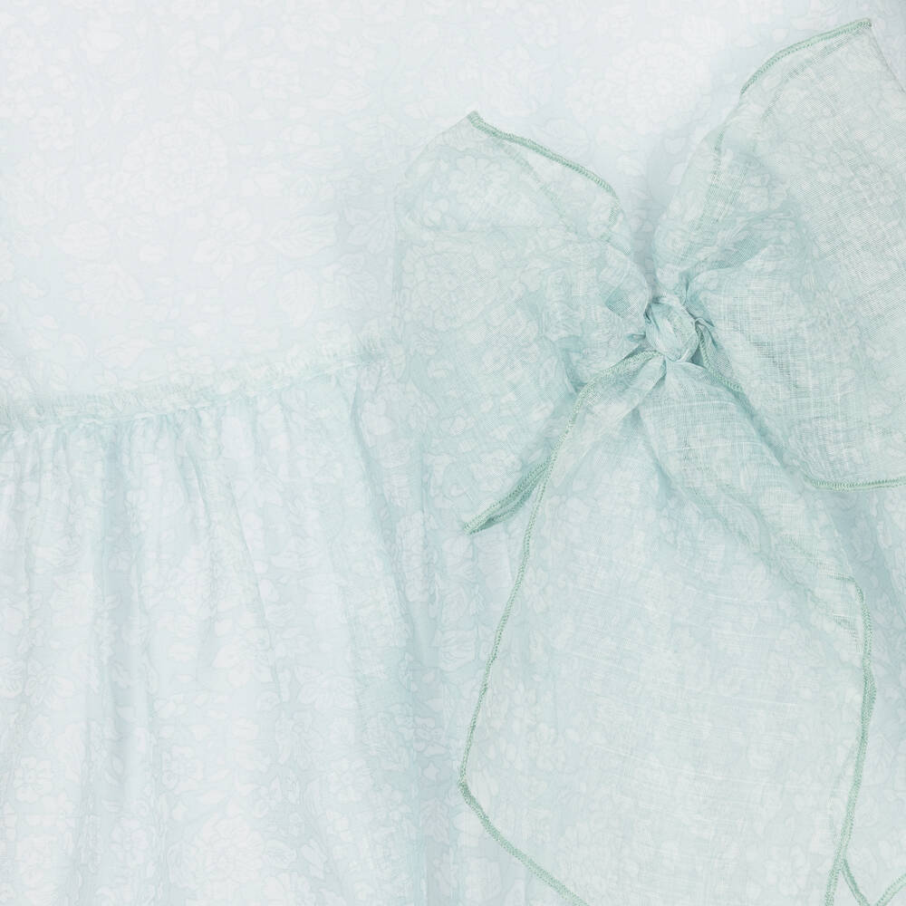 Piccola Speranza-فستان لون أخضر فاتح بطبعة ورود | Childrensalon Outlet