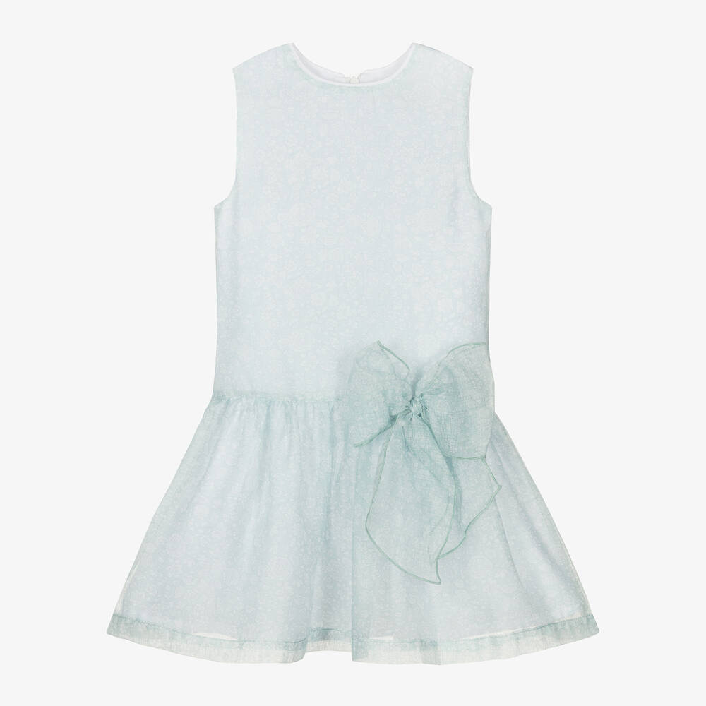 Piccola Speranza-Girls Pale Green Floral Dress | Childrensalon Outlet