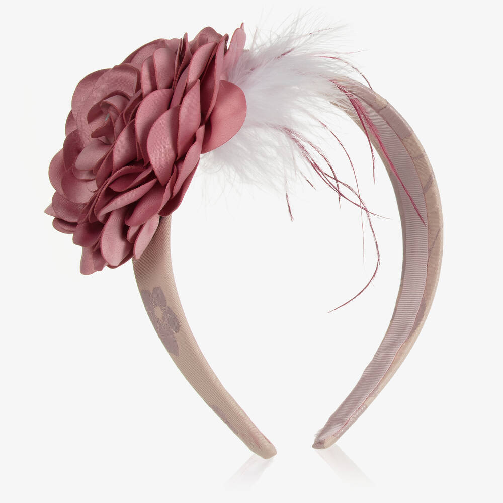 Piccola Speranza - Serre-tête rose pâle à fleurs fille | Childrensalon