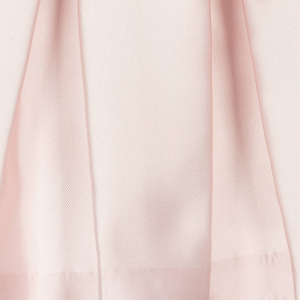 Piccola Speranza-فستان بياقة أطفال بناتي ساتان تويل لون زهري | Childrensalon Outlet