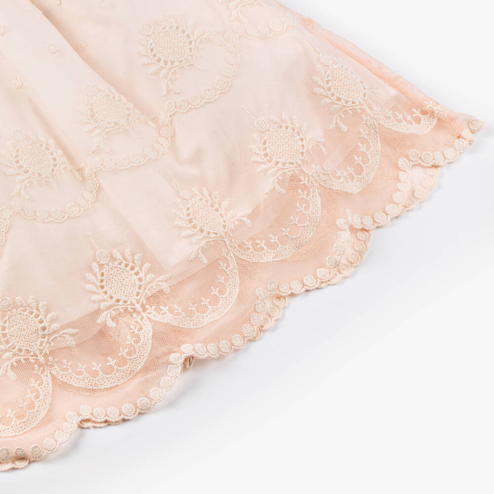Piccola Speranza-Girls Pastel Pink Lace-Trimmed Dress | Childrensalon Outlet