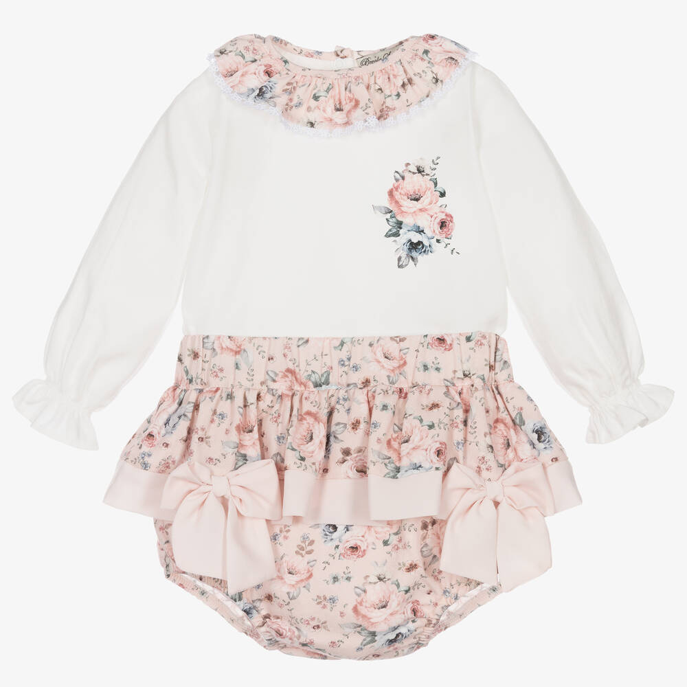 Piccola Speranza - Girls Pink Bloomer Shorts Set | Childrensalon