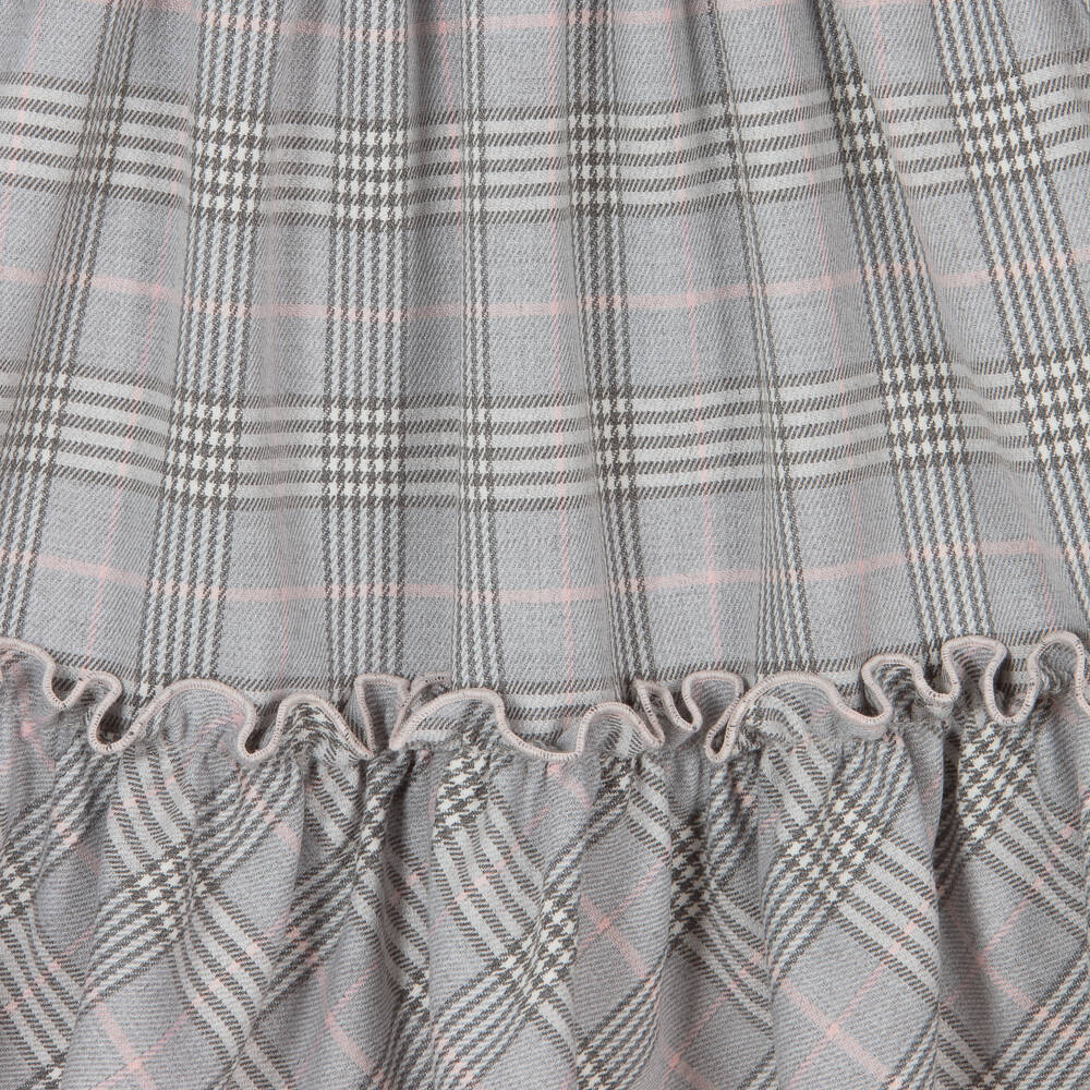 Piccola Speranza-Girls Pink Blouse & Grey Check Skirt | Childrensalon Outlet
