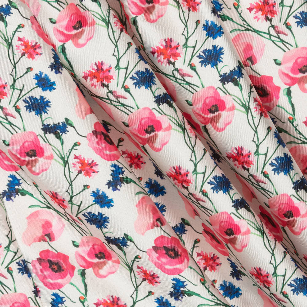 Piccola Speranza-Girls Pink & Blue Floral Satin Dress | Childrensalon Outlet