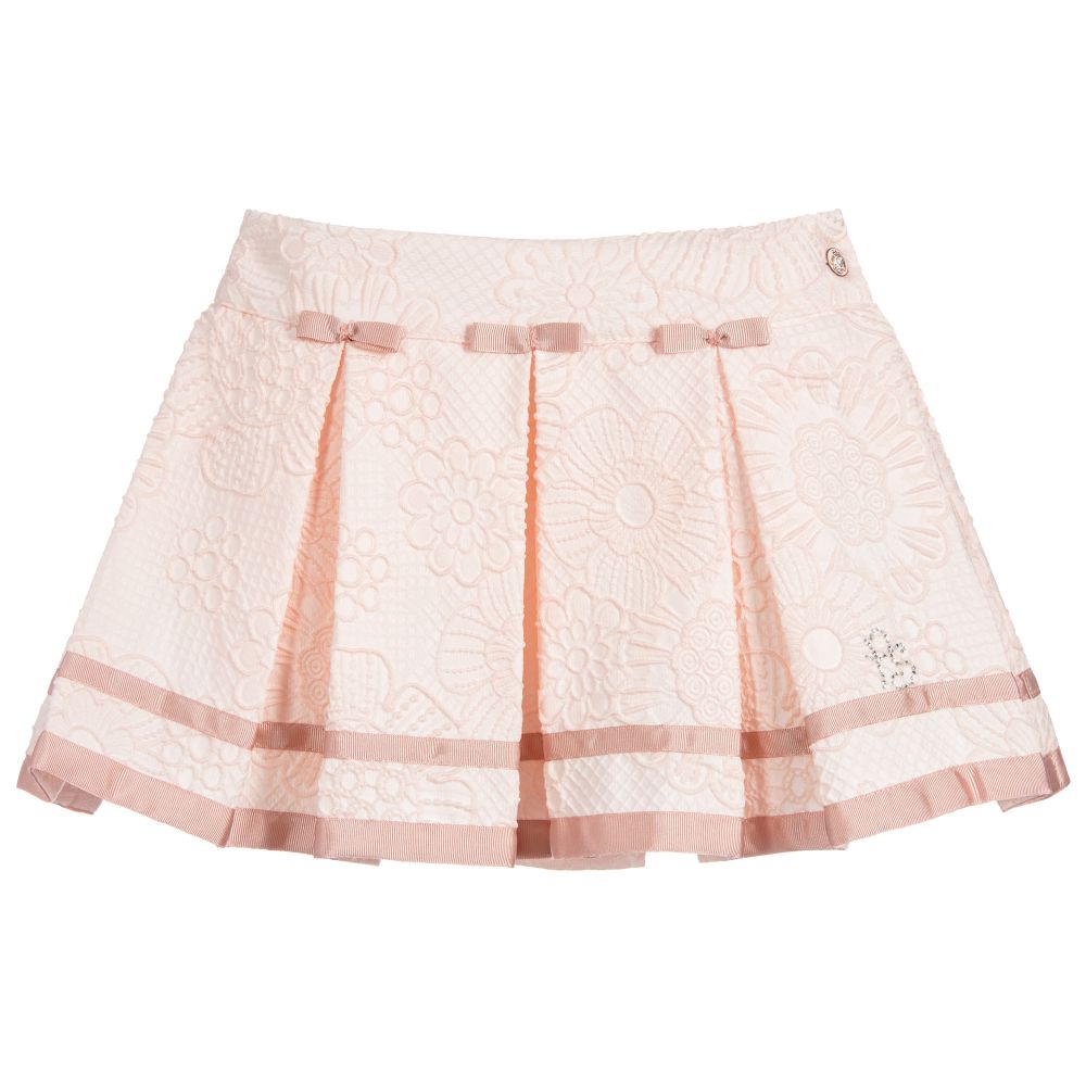 Piccola Speranza - Girls Pink Brocade Skirt  | Childrensalon