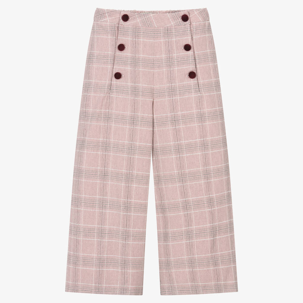 Piccola Speranza - Розовые брюки в клетку для девочек | Childrensalon
