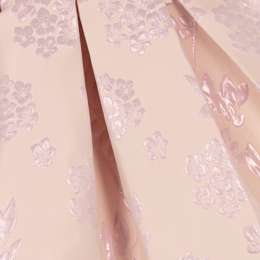 بيكولا سبيرانزا-فستان جاكارد لون زهري بطبعة ورود | Childrensalon Outlet