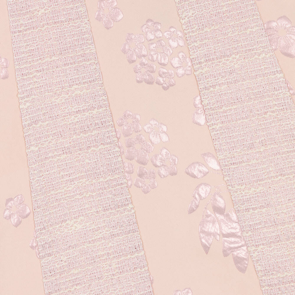 Piccola Speranza-Girls Pink Floral Jacquard & Tweed Dress | Childrensalon Outlet