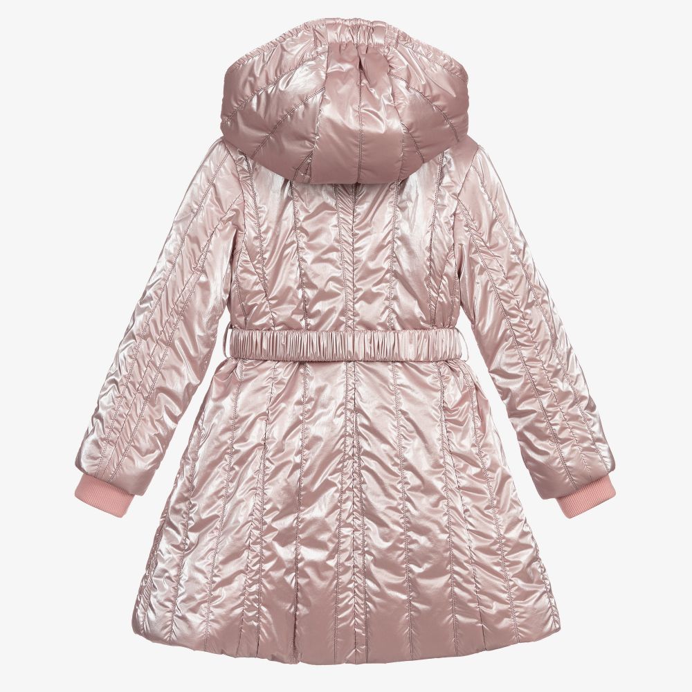 Piccola Speranza-Girls Pink Hooded Coat | Childrensalon Outlet