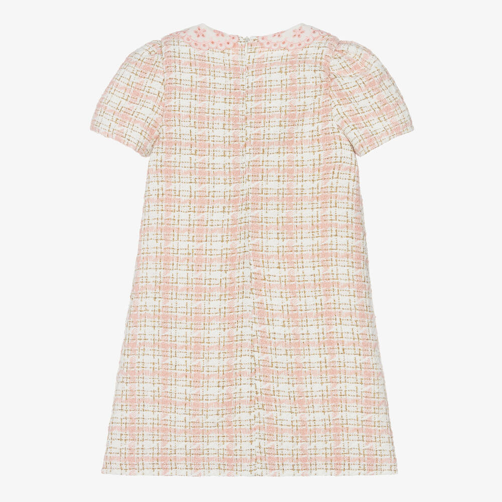 Piccola Speranza-Girls Pink & Ivory Tweed Dress | Childrensalon Outlet