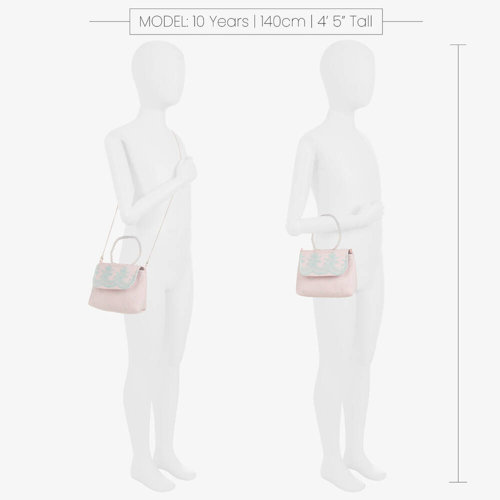 Piccola Speranza-Girls Pink Lace & Tulle Handbag (18cm) | Childrensalon Outlet