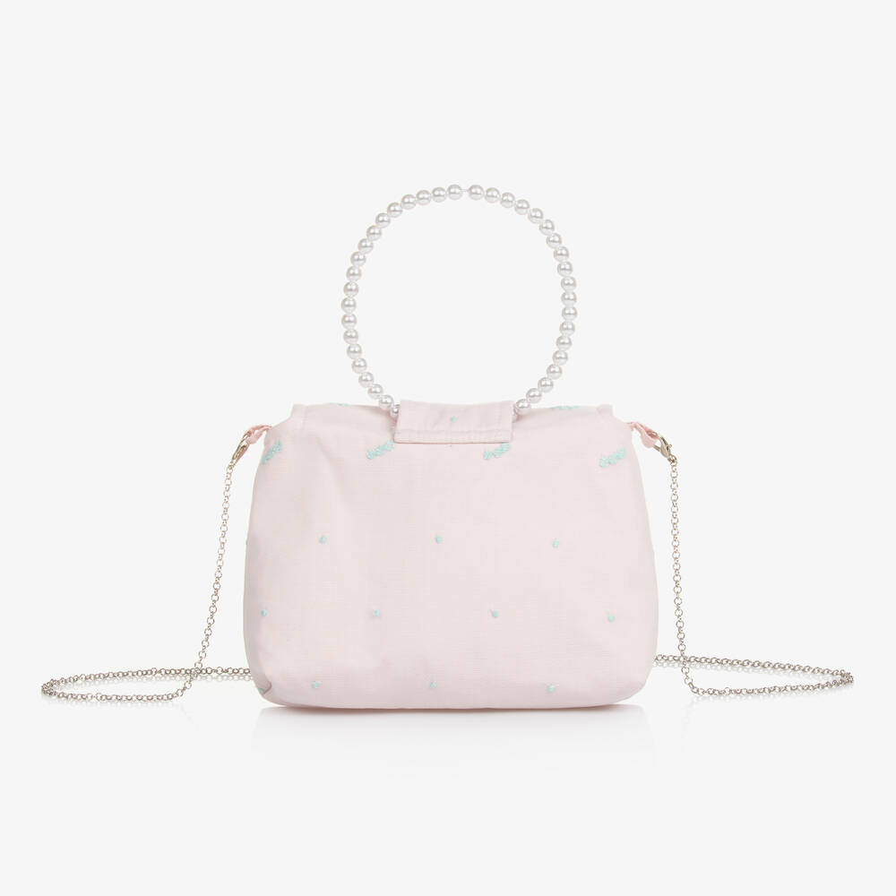 Piccola Speranza-Girls Pink Lace & Tulle Handbag (18cm) | Childrensalon Outlet
