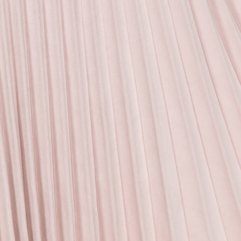 Piccola Speranza-Girls Pink Pleated Velvet Dress | Childrensalon Outlet