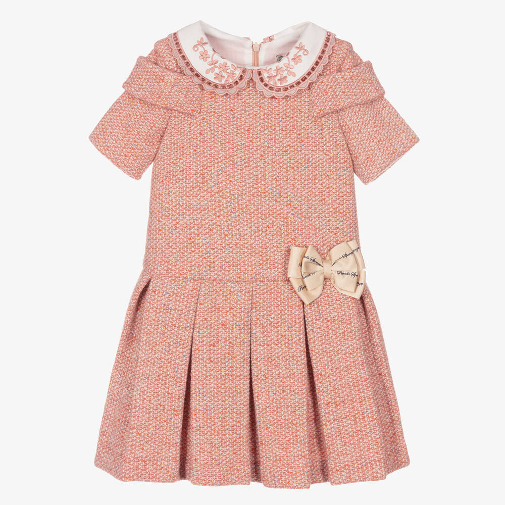 Piccola Speranza - Girls Pink Tweed Dress | Childrensalon