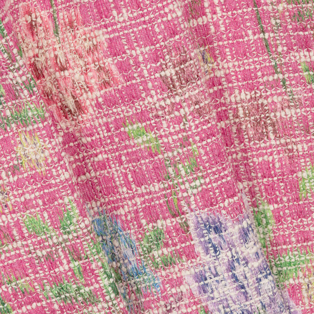 Piccola Speranza-فستان تويد مع ياقة مزينة بترتر لون زهري | Childrensalon Outlet