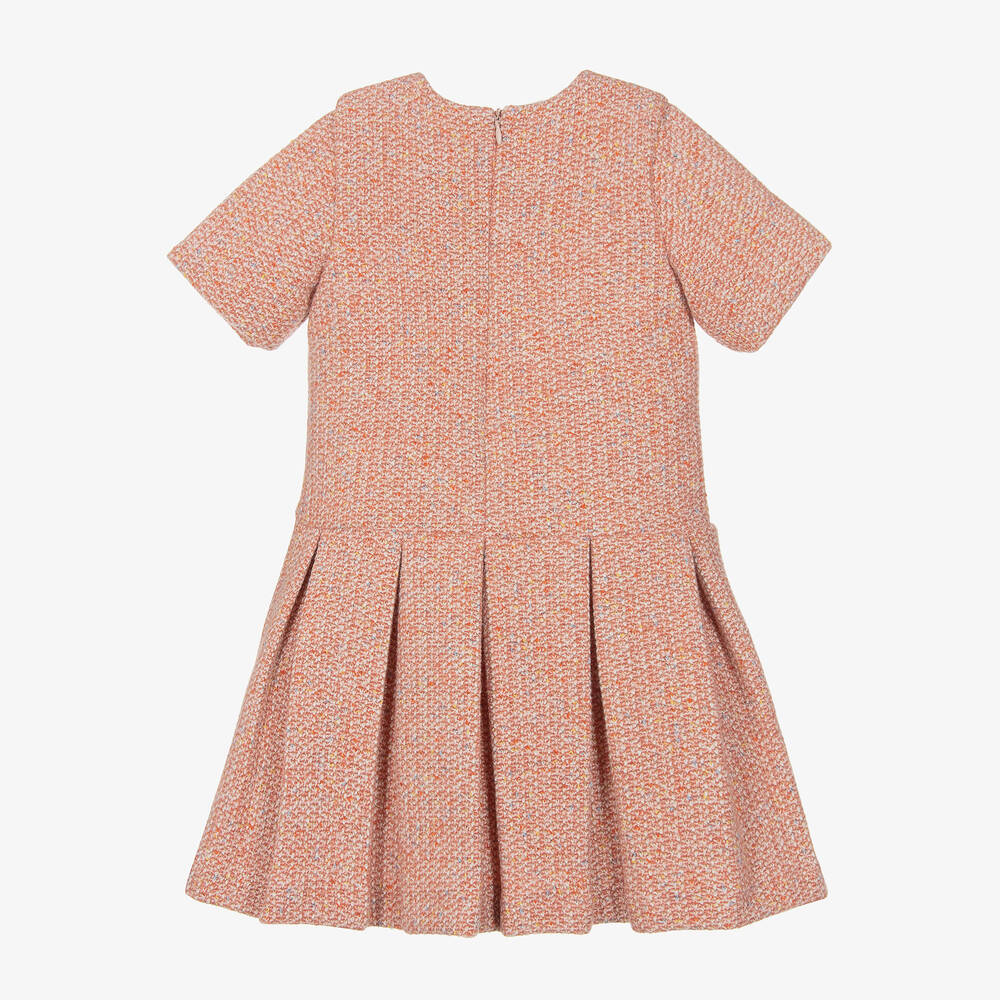 Piccola Speranza Girls Pink Tweed Pleated Dress Childrensalon