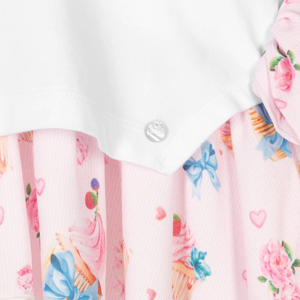 Piccola Speranza-Girls Pink & White Cotton Top | Childrensalon Outlet