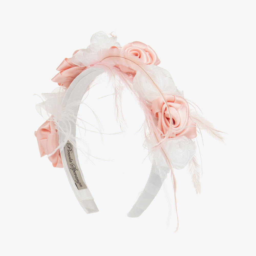 Piccola Speranza-طوق رأس زهري وأبيض للبنات | Childrensalon Outlet