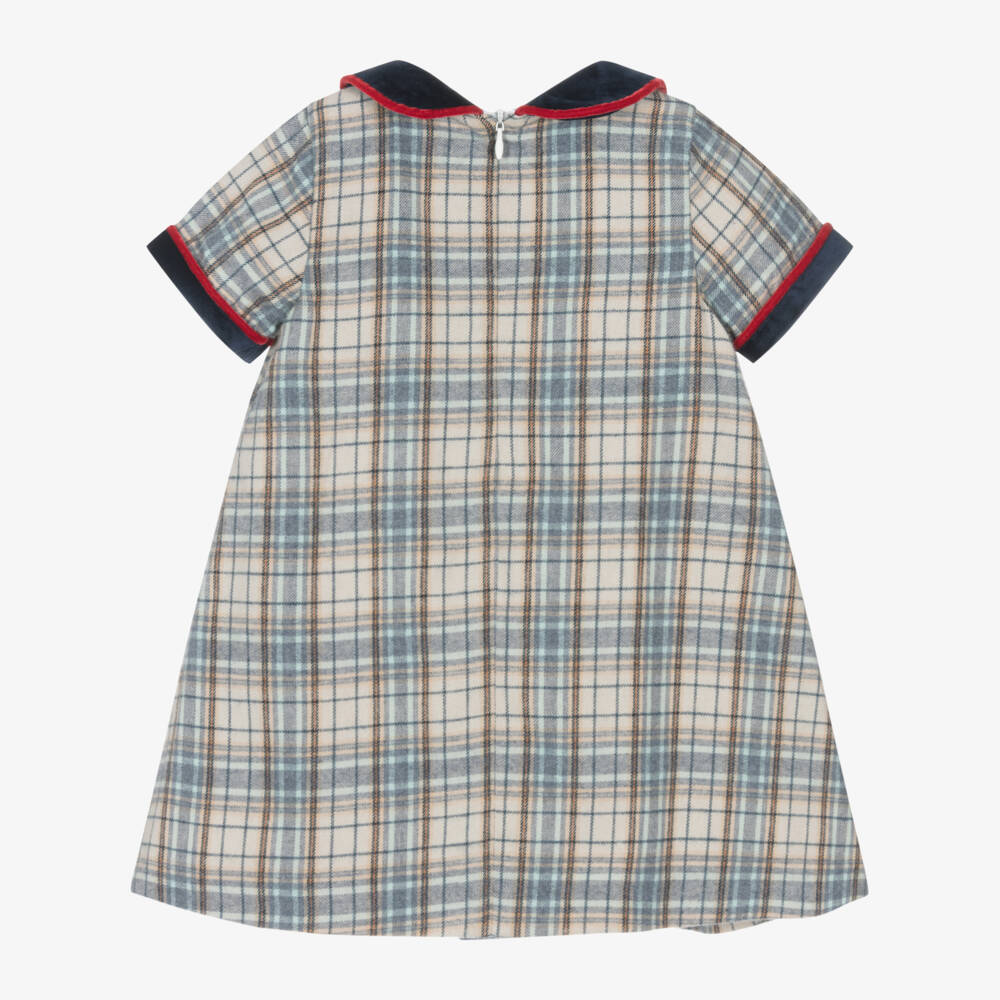 Piccola Speranza-فستان كاروهات قطن لون رمادي | Childrensalon Outlet