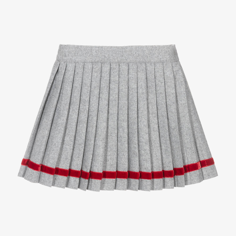 Piccola Speranza-تنورة بكسرات صوف لون رمادي | Childrensalon Outlet