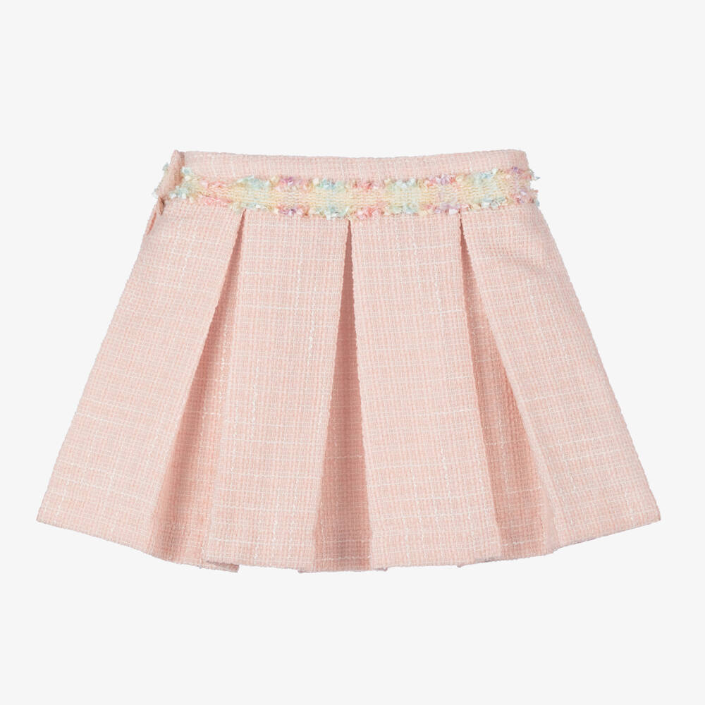 Piccola Speranza-تنورة بكسرات تويد لون زهري | Childrensalon Outlet