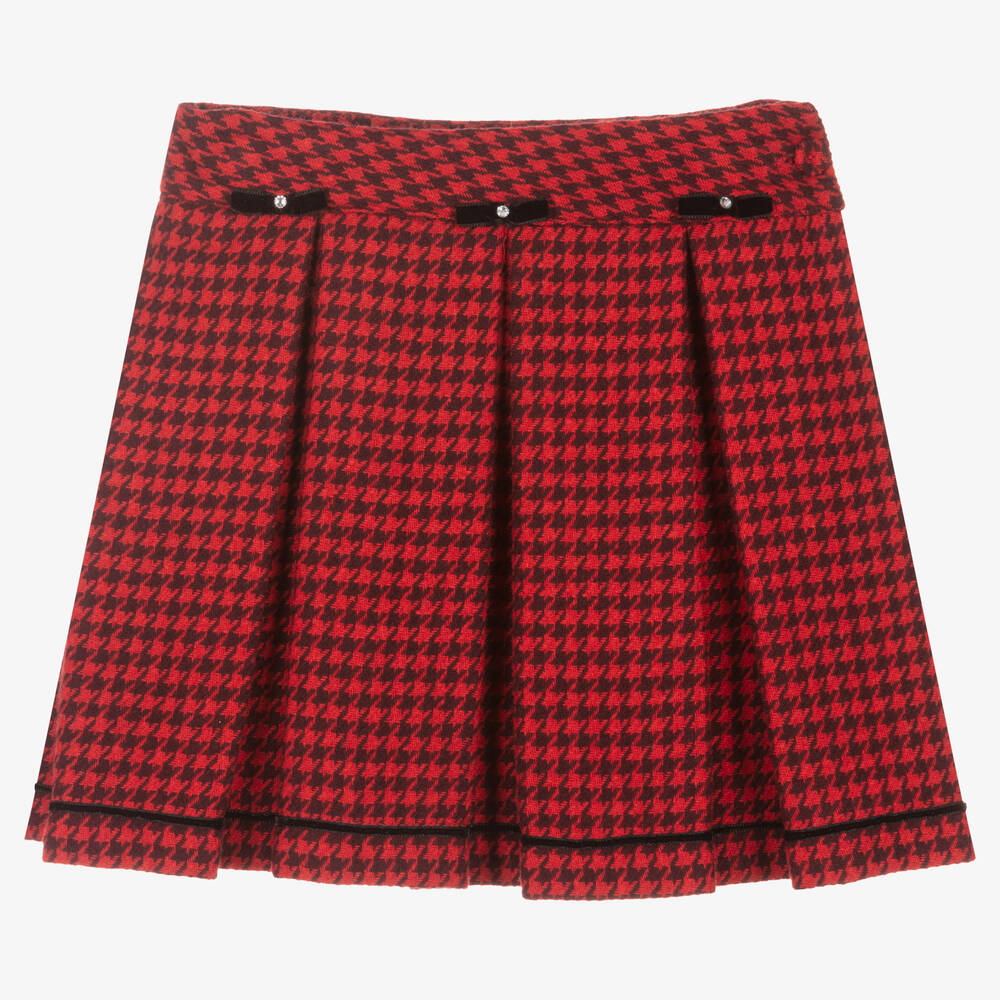 Piccola Speranza - Girls Red & Black Check Skirt | Childrensalon