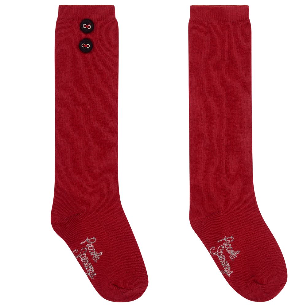 Piccola Speranza - Girls Red Cotton Socks | Childrensalon