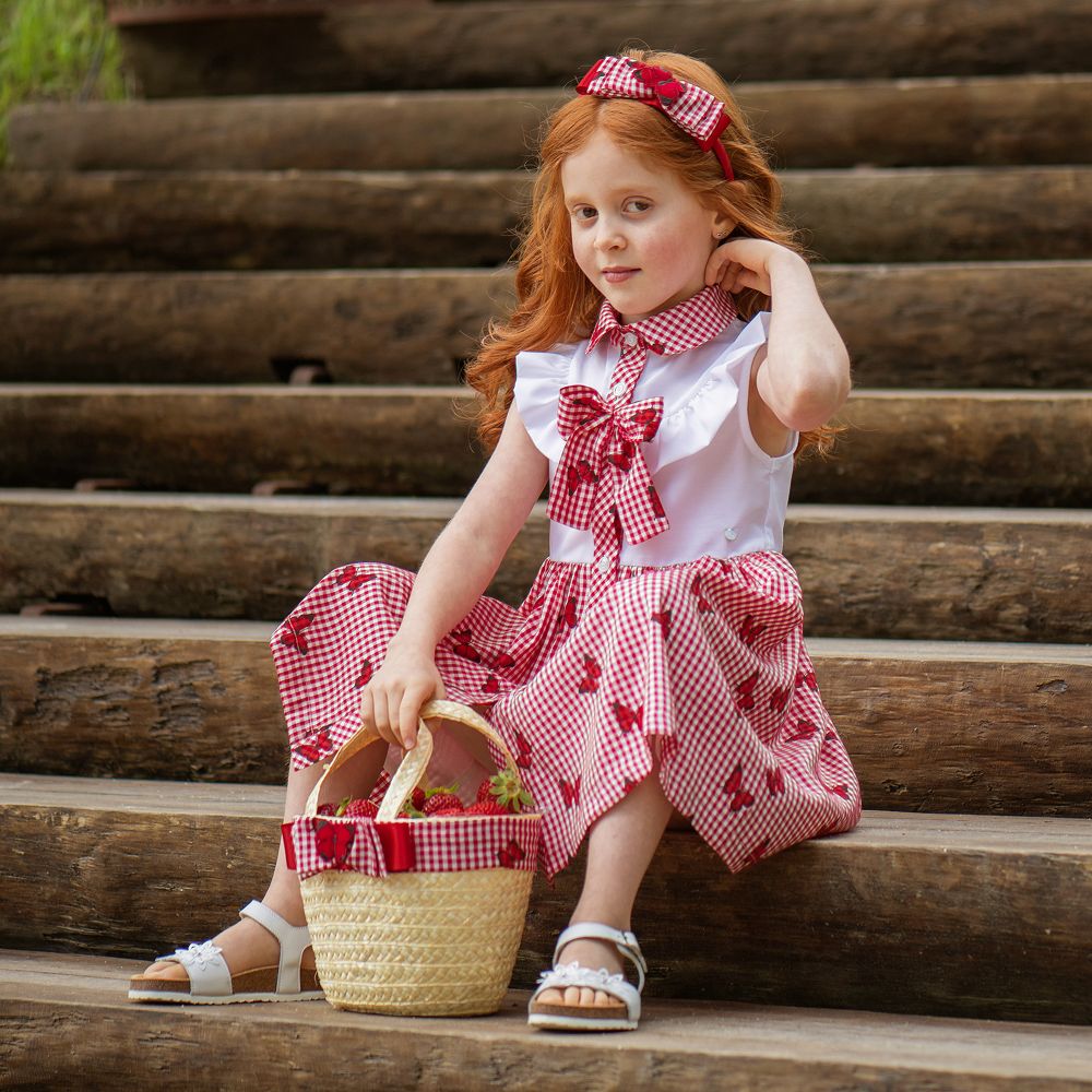 Baby girl red gingham dress hotsell